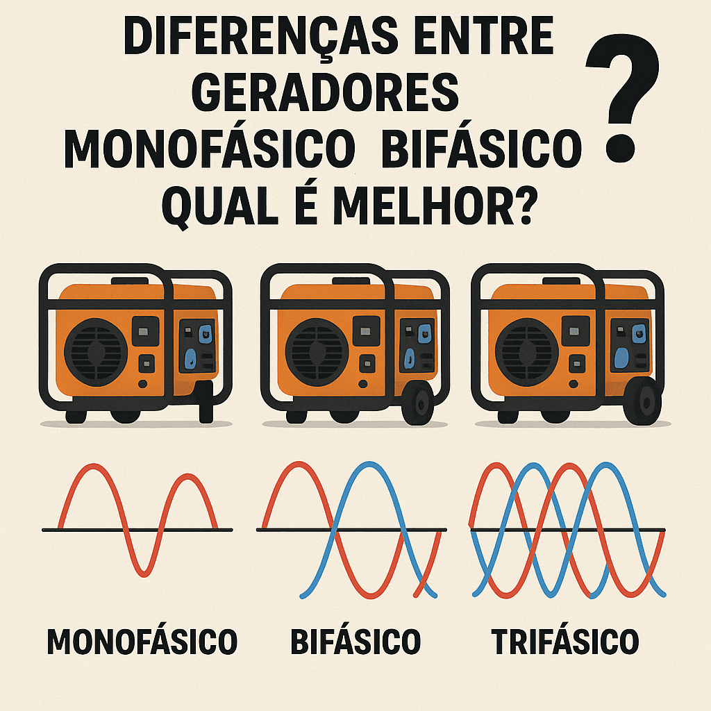 Diferenças entre Gerador Monofásico, Bifásico e Trifásico: Qual é o Melhor?